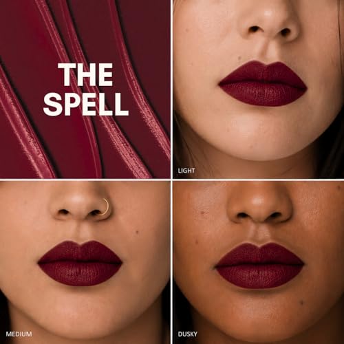 Image of Liquid Matte Lipstick - the Spell, Dark Rich Burgundy | Food-Proof, Transfer-Proof, Lightweight | Lasts Up to 8 Hours | 5 ml