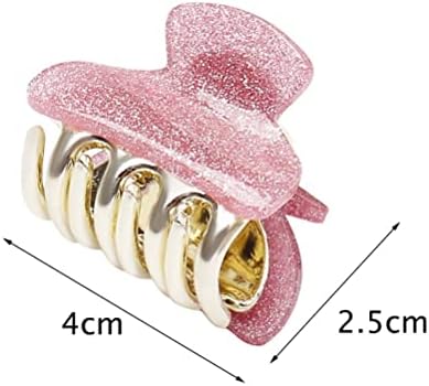 nuoshen 8 pcs Hair Claws Clips, Colors Vintage Acrylic Hair Clamps with Non-Slip Styling Small Hair Jaw Clips Long Thick Fine Hair for Women Girl