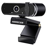 HOMSCAM Webcam 1080P Full HD con Autofocus, Microfono Stereo per Videochiamate, Studi, Registrazione...