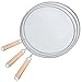 3Pcs Projections de La Graisse écran Pour Poêle à Frire Protection Couvercle Cuisine Anti-Éclaboussures en Acier Inoxydable Écran avec Poignée en Bois Passoire pour La Cuisine Et La Friture 25/29/33cm
