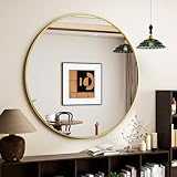 VETROVUE Espejo redondo dorado, sala de estar
