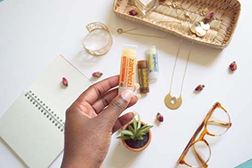 Zambeezi Fair Trade, Organic Beeswax Lip Balm - Variety 4 Pack (Lemongrass, Tangerine, Suncare And Honeybalm) - Ethically Sourced #TOP3