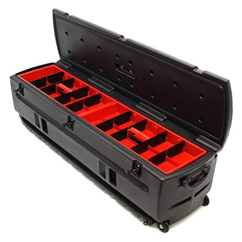 DU-HA Tote, Black Truck Storage Box | Heavy-Duty, Portable Rolling Tool Box or Gun Case for SUV's, Vans, Pickup Trucks, and More | 53 in x 15 in x 15 in | Includes Slide Bracket and Dividers | 70114 Cover