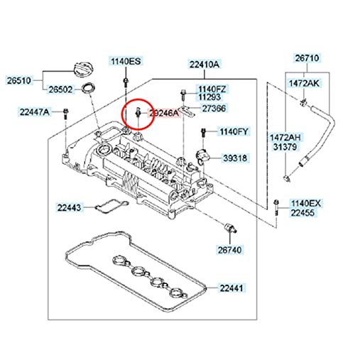 Perno de montaje de cubierta de motor ix25 292432B400 elimina ruidos y vibraciones de tapa 5