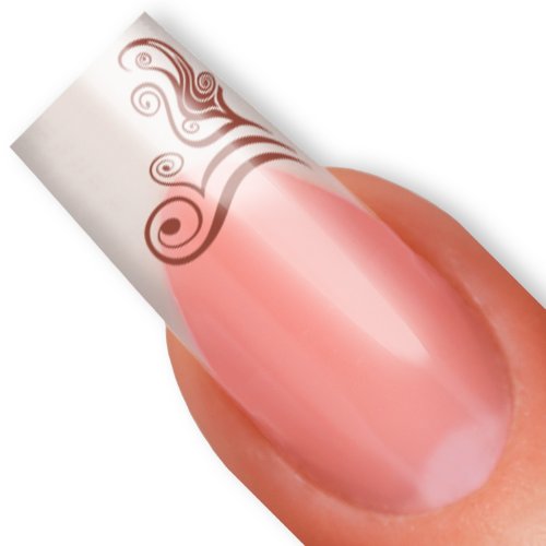 Nailart NAIL TATTOO STICKER - deco corner / ornament - brown