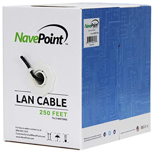 Cable Ethernet CAT5e UTP 305 m NavePoint Negro miniatura 1