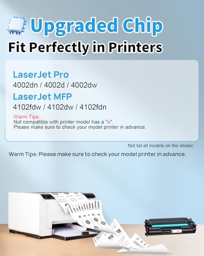 Yowell 149A Toner Schwarz Kompatibel für HP 149A für HP Laserjet Pro MFP 4102dw für Laserjet Pro MFP 4102fdw 4102fdn und Laserjet Pro 4002d 4002dn 4002dw, 1er-Pack Schwarz Mit Chip