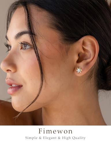 Cubic Zirconia Earrings Dainty Gold Studs Earrings for Women Gifts for Women — view 6