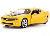 TGRCM-CZ 1/36 Scale Chevrolet Camaro Casting Car Model, Camaro Bumblebee Zinc Alloy Toy Car for Kids, Pull Back Vehicles Toy Car for Toddlers Kids Boys Girls Gift (Yellow)
