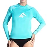 Kanu Surf Women's Keri Long Sleeve UPF 50+ Rash Guard, Aqua, Large