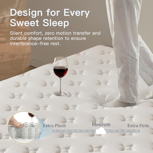 Profus Full Mattress, 12 Inch Full Size Mattress, Memory Foam Mattress Medium Firm, Individual Pocket Coils for Motion Isolation & Edge Support, CertiPUR-US Certified, Hybrid Mattress in a Box — view 6