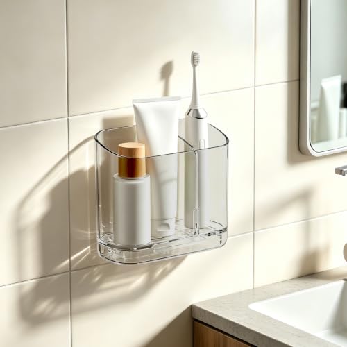 2-Slot Electric Toothbrush Holder Wall & Counter, No-Drill