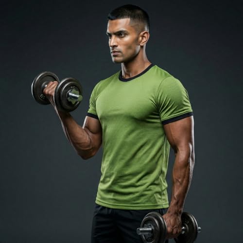 Image of Round Neck Moisture Absorbing Performance Half Sleeve Slim Fit T-Shirt for Men | Quick Dry Technology | Light Weight & Breathable Fabric | Ideal for Indoor & Outdoor Physical Activity