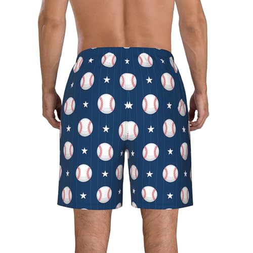 Black White Ink Painting Baseball Mens Swim Trunks Quick Dry Swim Shorts with Pockets Summer Beach Shorts3
