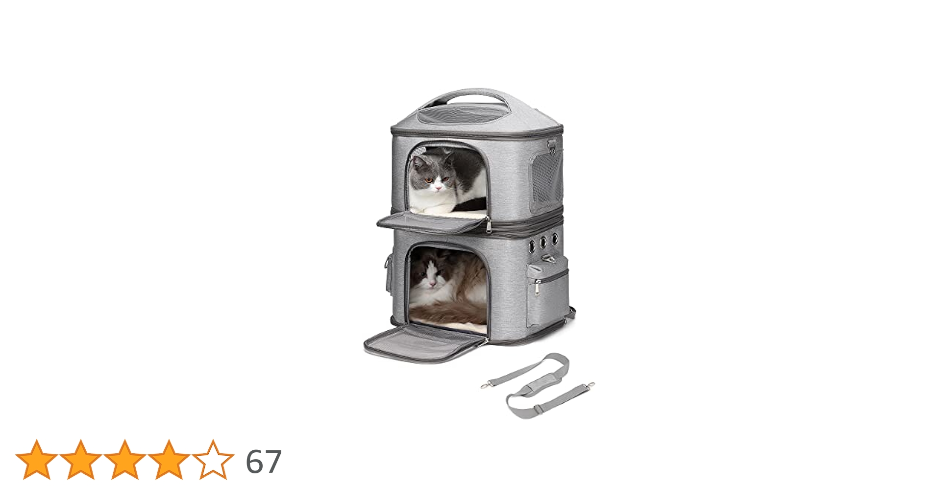Amazon.co.jp: CHINSUKIDA 猫 2匹 リュック 分離可 キャリー 2層