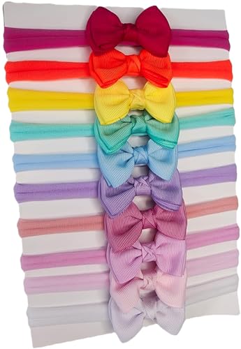 Laços para Cabelo Meninas Bebês Tiara Faixinha Meia de Seda Slim Kit com 10 Laços