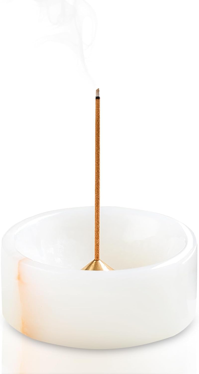 Marble Incense Holder for Sticks Japanese White Incense Burner Pearly osayhome Onyx
