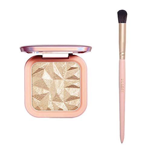 Highlighter Concealer+Highlighting Brush Contour Makeup Palette Set For Mature Skin Pink Under Eye Concealer Palette Cream Kit For Dark Circles And Puffiness Trouble Spots Redness (A) #TOP26