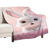 Kuscheldecke Flauschig Decke Kaninchen 100x150cm Fleecedecke Weich Und Warme, Tier Hase Wohndecke Flanell Als Sofadecke Couchdecke Tagesdecke