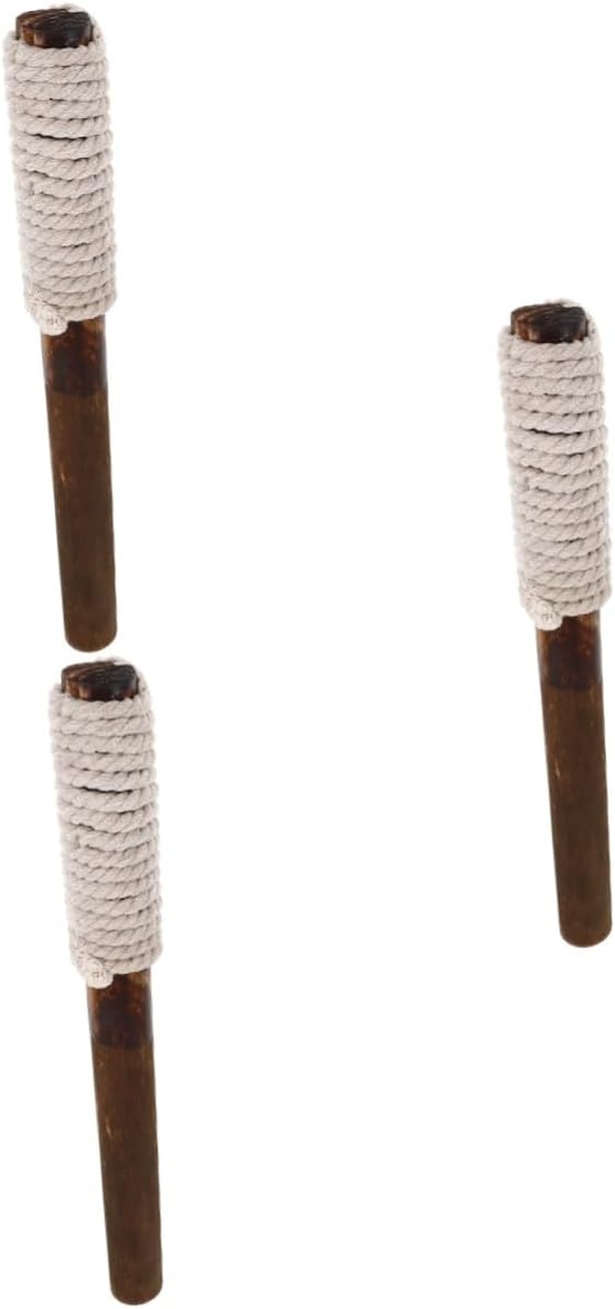BESPORTBLE 3pcs Wooden Torch Light Vintage Outdoor Decoration for Festivals Parties Garden Pathway and Easy to Install for Warm Lighting and Celebrations