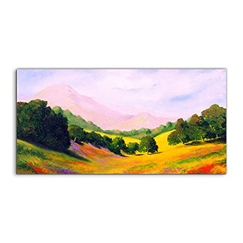 Tableau acrylique 120x60 cm Meadow Mountain Landscape pour salon