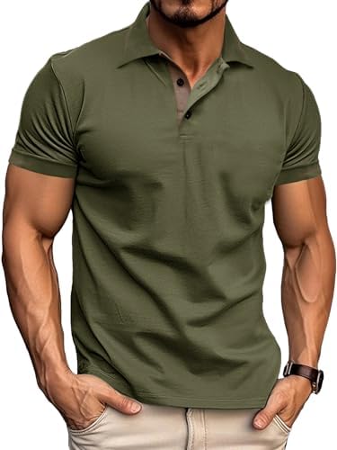Comilaka Herren Poloshirt Kurzarm Polo Kontrast Polohemd Baumwolle M-4XL | Poloshirts,Golf,Casual,Klassisches,T-Shirt,Freizeit,Sommer,Regular Fit