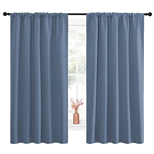 image for NICETOWN Blackout Curtains for Living Curtains, Window Treatment Black