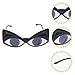 Hohopeti 2 Pairs Cat Eye Sunglasses Black Over-sized Chic Fashionable Shades Photo Props for Women Party and Halloween