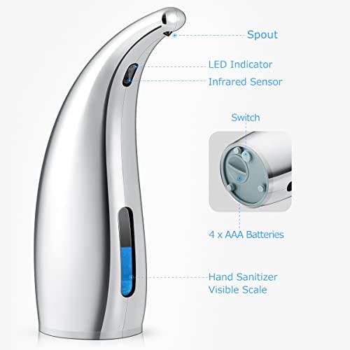 Automatic Soap Dispenser, 300Ml Touchless Soap Dispenser, Auto Dish Soap Dispenser With Ip65 Waterproof, Auto Sensor Liquid Soap Dispenser For Kitchen Bathroom Hotel Restaurant #TOP5