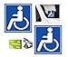 2 adesivi generici per sedia a rotelle, per disabili, anche come adesivo per auto (R11/4) (15 x 15 cm).