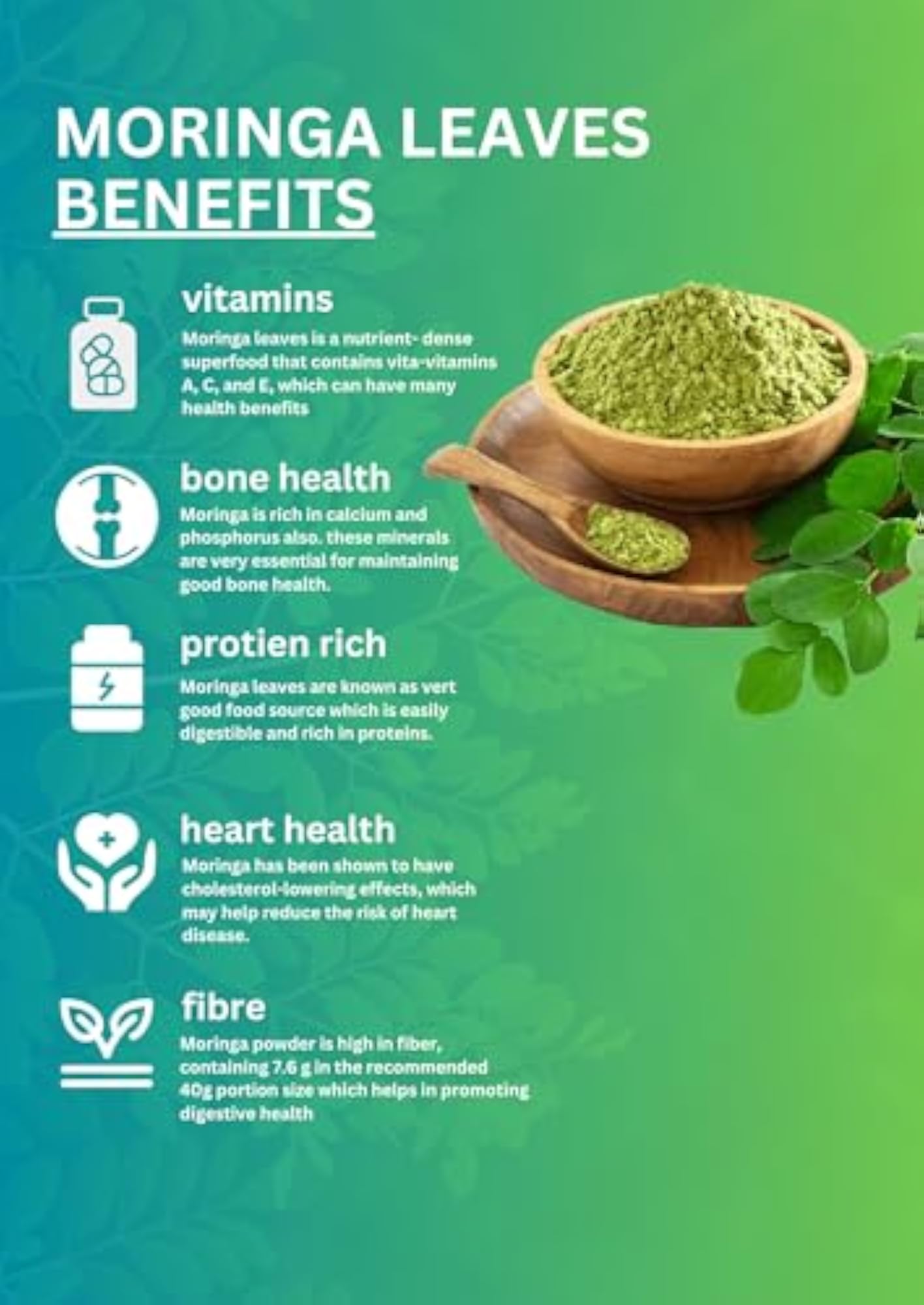 Himyuga Pure Organic Moringa Leaf Powder, 150g