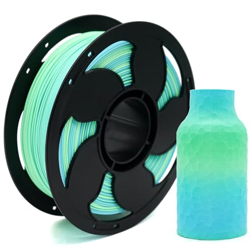 Image of Matte Rainbow Blue Green PLA 1.75mm 1kg 500mm /s 3D Printer Filament AMS | High Speed Matte finish Gradient Hide layer lines Low warp No tangle Color Change 1kg spool 2.2lbs for Bambu Flashforge AMS