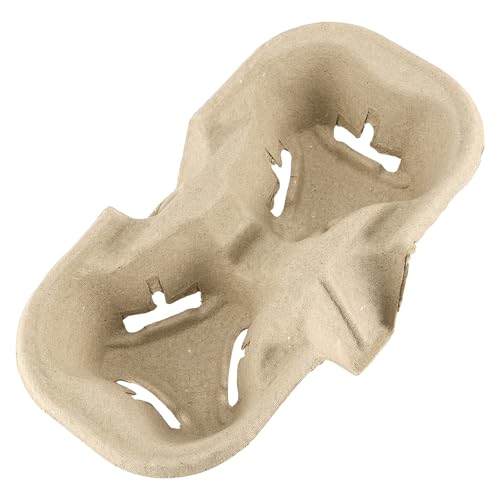 KEILEOHO 100 Stück Getränkehalter aus Zellstofffaser, 2er Becherhalter Pappe zum Mitnehmen, Becherträger Pappe Für Kaffee Heiße Kalte Getränke, 22 x 11 x 4,5 cm