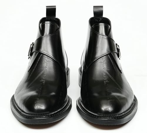 Santimon Men Chelsea Boots Casual Black Dress Formal Boots Handmade Leather Buckle Boots Fashion Comfort Cowboy Dress Boots for Men4