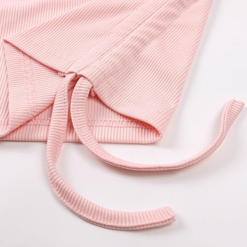 Image of Toddler Girl Summer Clothes Little Girl Outfit Short Sleeve Shirt + Flared Pants 2 Pieces Girls Clothing Set,Pink /2-3Y