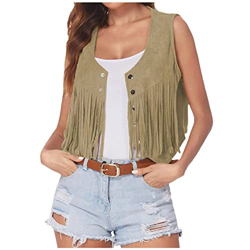 トップス LGB VEST MINI/FRINGE Amazon.com: Womens Vintage Western Fringe Vest Tops Classic