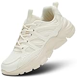 Women's Road-Running-Shoes Non-Slip Ladies Walking Fashion Athletic Sneakers Work Gym Comfort Lightweight Mesh Soft Sole Beige