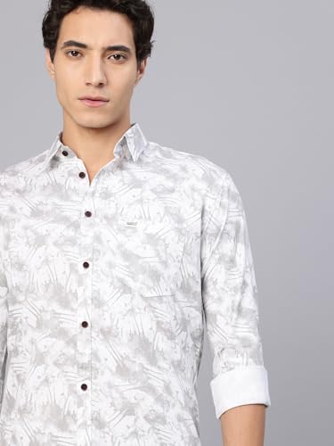 Image of Majestic Man Printed Pure Cotton Slim Fit Casual Shirt