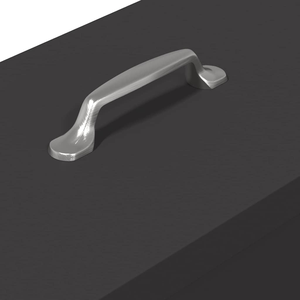 Metall Hühnerfutterspender 2 Stück Schwarz, 41,5 x 20,5 x 33 cm, robuster Stahl-Hühnerfutterbehälter für Innen und Außen, pflegeleichter Hühnerfütterer mit modernem Design