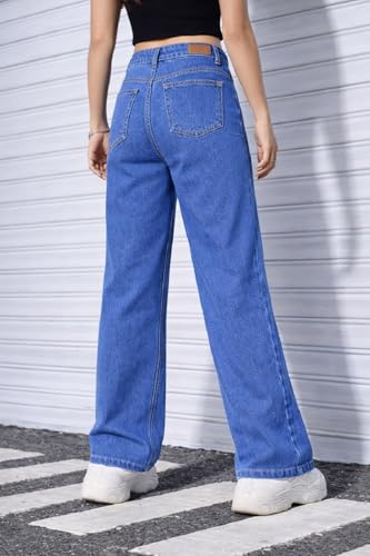 Image of ADBUCKS Stretchable Denim Fabric High Rise Straight Fit Jeans for Girls