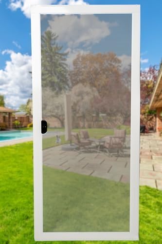 petscreen® dog & cat resistant assembled sliding patio door screen - the perfect patio screen door for families and households with pets! (white, 30") white 30"