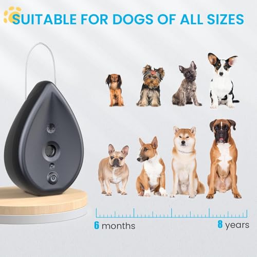 MODUS Anti Barking Device for Dogs, Rechargeable Bark Box Ultrasonic Barking Deterrent with 3 Modes/Irregular Ultrasound Frequency/Automatically Electronic Dog Whistle Stop Neighbors Dog from Barking