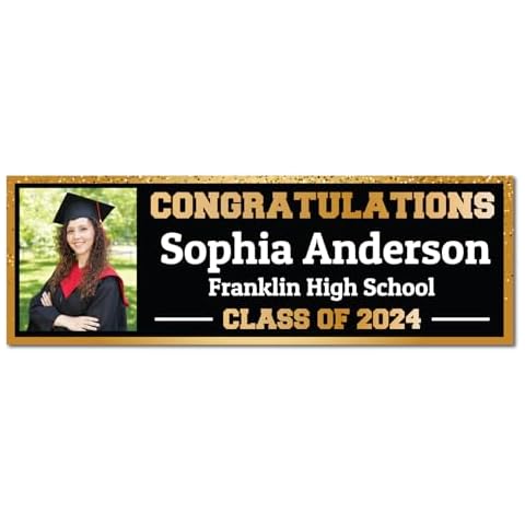 Personalized Graduation Photo Banner - Class of 2024 Custom Photo and Name - Milweb1 (2'x6') Cover