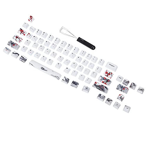 PBT Keycaps Set for 60% Mechanical Keyboards - 71 Keys, Dye - Sublimation, Quality Material, Suitable for Gamers (English-Korean)