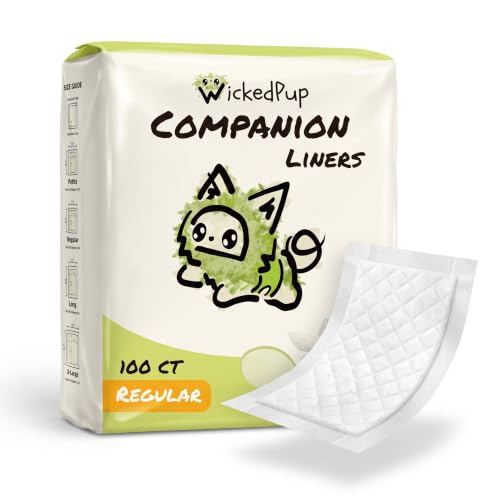 WICKEDPUP Dog Diaper Liners Booster Pads for Male & Female Dogs, 100ct