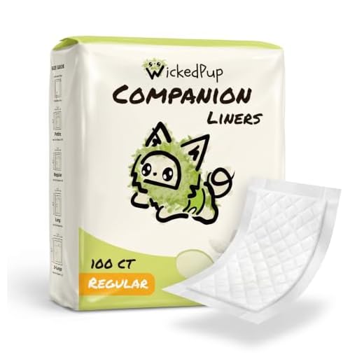 WICKEDPUP Dog Diaper Liners Booster Pads for Male and Female Dogs, 100ct | Disposable Doggie Diaper Inserts fit Most Reusable Pet Belly Bands, Cover Wraps, and Washable Period Panties