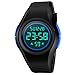 Produktbild FeiWen Unisex Digitaluhr Herrenuhr Damenuhr 50M Wasserdicht Outdoor Militär Multifunktional Sportuhr Plastik Lünetten mit Kautschuk Band Uhren Alarm Stoppuhr (Blau)