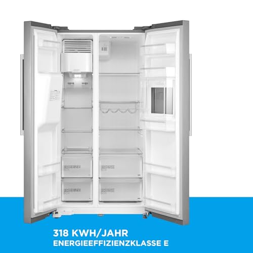 Midea KS-EIX 6.23 Side-by-Side Kühl-/Gefrierkombination/176,5 cm hoch/No Frost/Inverter Compressor/mit Barfach/Wasser-/Eisspender mit Festwasseranschluss/Twin Control, Rostfreier Stahl – Bild 4