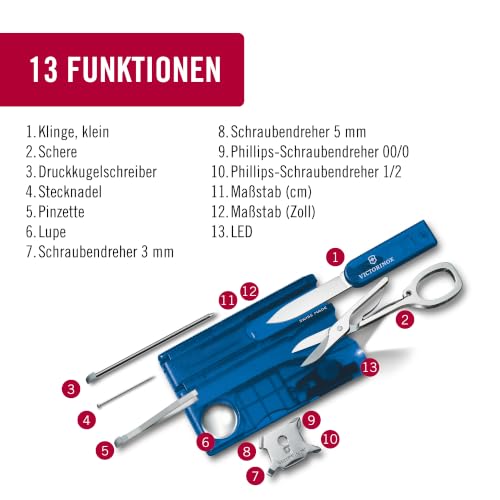 Victorinox Swiss Card Lite Multitool, Blau, 13 Funktionen, Taschenlampe – Ansicht 4