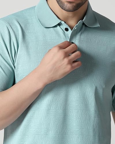 Image of TAGDOMen's Polo T Shirt | Half Sleeve | Textured & Collar Polo T-Shirt for Men (2053)